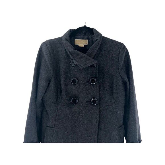 Women's Michael Kors Band Collar Wool Double-Breasted Coat Size 10 - Picture 2 of 6